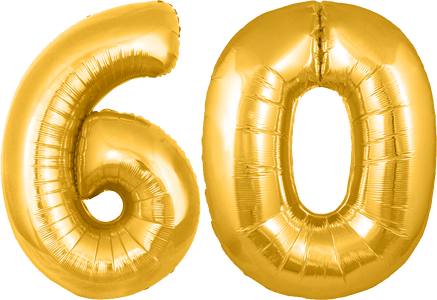 34″ Giant Gold No. 60 Balloon