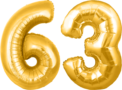 34″ Giant Gold No. 63 Balloon