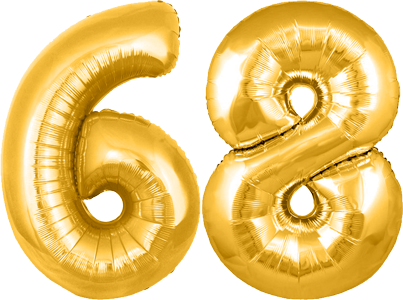 34″ Giant Gold No. 68 Balloon