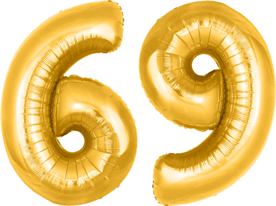 34″ Giant Gold No. 69 Balloon