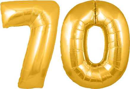 34″ Giant Gold No. 70 Balloon