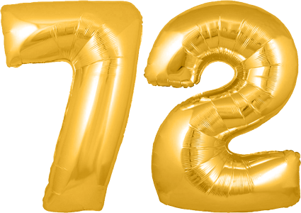 34″ Giant Gold No. 72 Balloon