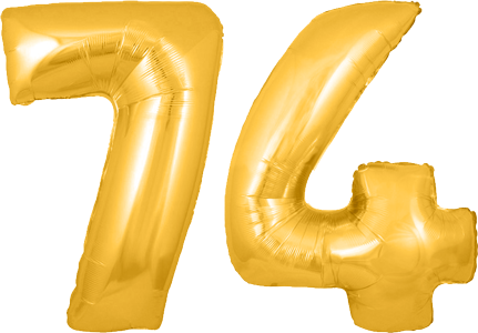34″ Giant Gold No. 74 Balloon