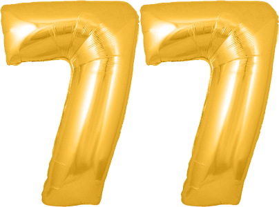 34″ Giant Gold No. 77 Balloon