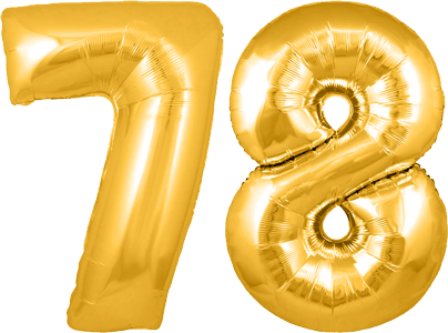 34″ Giant Gold No. 78 Balloon