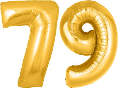 79th Birthday Inflated Helium Balloons Delivered In A Box By A Real High Street Balloon Shop Established In 1999