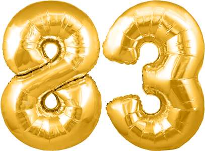 34″ Giant Gold No. 83 Balloon