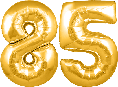 85th birthday helium balloons delivered in the uk by interballoon