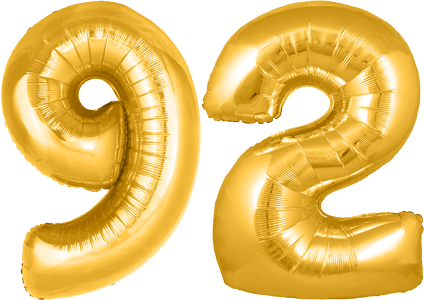 34″ Giant Gold No. 92 Balloon