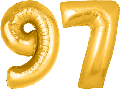 34″ Giant Gold No. 97 Balloon