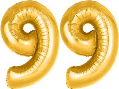 34″ Giant Gold No. 99 Balloon