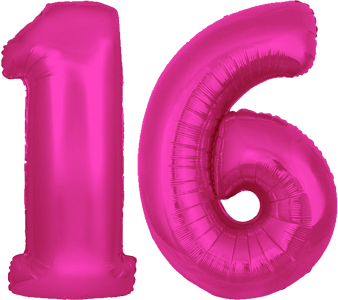 34″ Giant Pink No. 16 Balloon