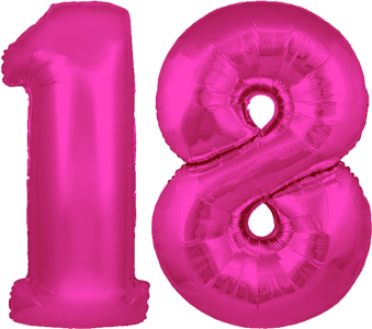 34″ Giant Pink No. 18 Balloon