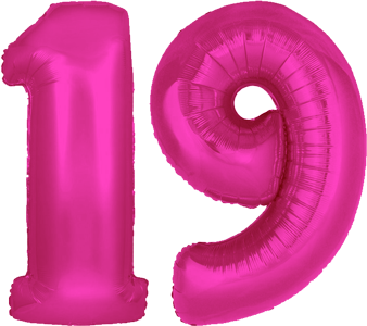 34″ Giant Pink No. 19 Balloon