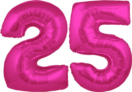 34″ Giant Pink No. 25 Balloon