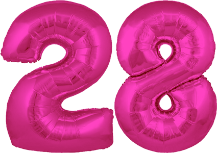 34″ Giant Pink No. 28 Balloon