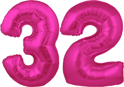 34″ Giant Pink No. 32 Balloon