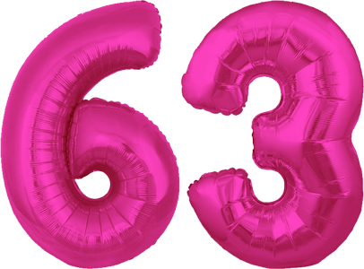 34″ Giant Pink No. 63 Balloon