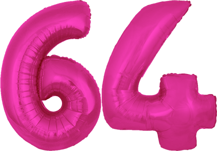34″ Giant Pink No. 64 Balloon
