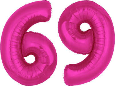 34″ Giant Pink No. 69 Balloon