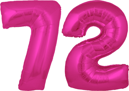 34″ Giant Pink No. 72 Balloon