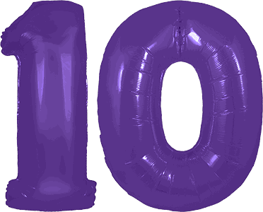 34″ Giant Purple No. 10 Balloon