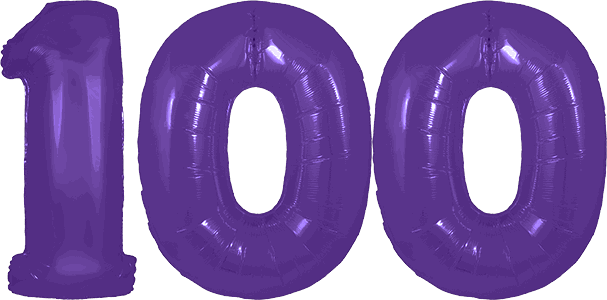34″ Giant Purple No. 100 Balloon
