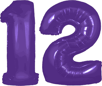 34″ Giant Purple No. 12 Balloon