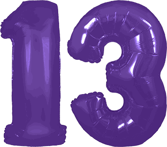 34″ Giant Purple No. 13 Balloon