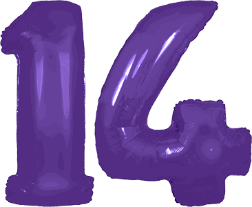 34″ Giant Purple No. 14 Balloon