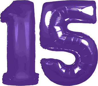 34″ Giant Purple No. 15 Balloon