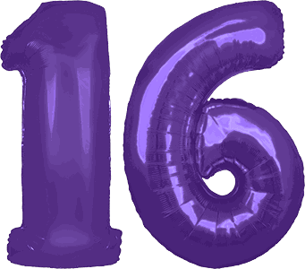 34″ Giant Purple No. 16 Balloon