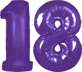 34″ Giant Purple No. 18 Balloon