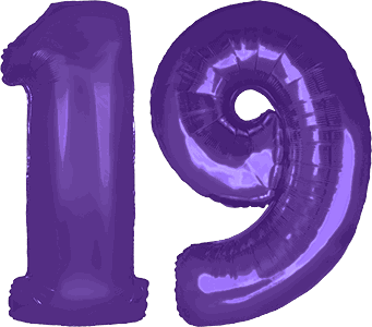 34″ Giant Purple No. 19 Balloon