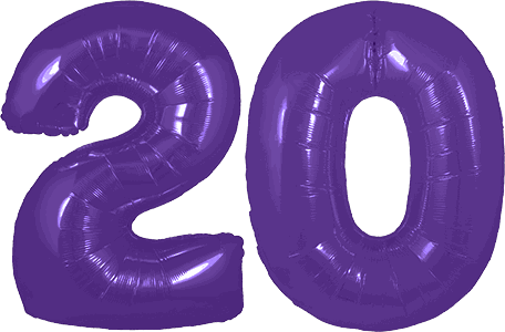 34″ Giant Purple No. 20 Balloon