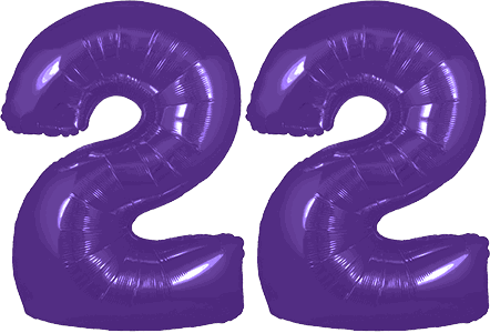 34″ Giant Purple No. 22 Balloon