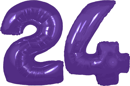34″ Giant Purple No. 24 Balloon
