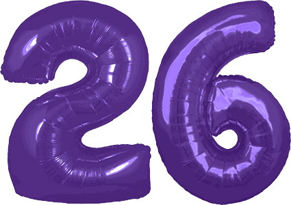 34″ Giant Purple No. 26 Balloon