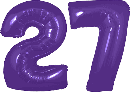 34″ Giant Purple No. 27 Balloon