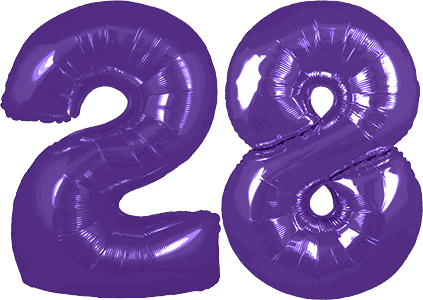 34″ Giant Purple No. 28 Balloon