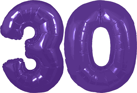 34″ Giant Purple No. 30 Balloon