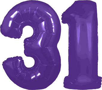 34″ Giant Purple No. 31 Balloon
