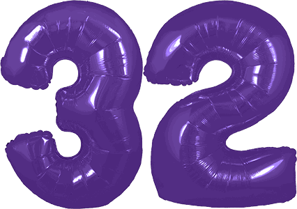 34″ Giant Purple No. 32 Balloon