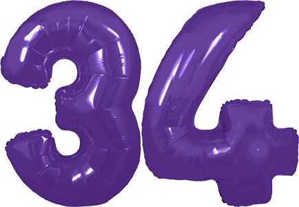 34″ Giant Purple No. 34 Balloon