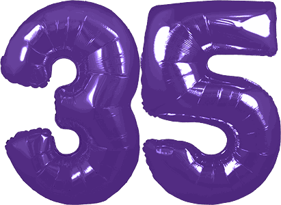 34″ Giant Purple No. 35 Balloon