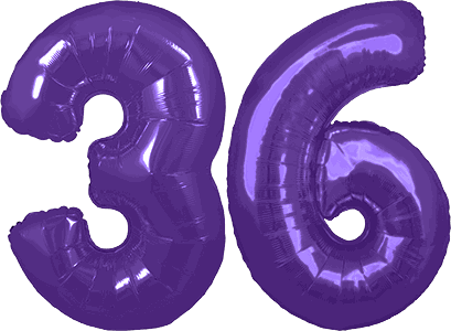 34″ Giant Purple No. 36 Balloon