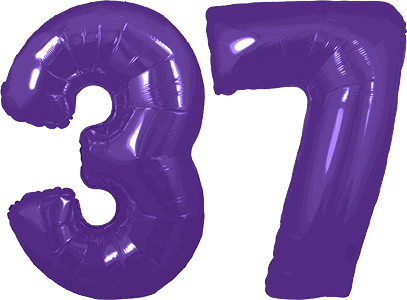 34″ Giant Purple No. 37 Balloon