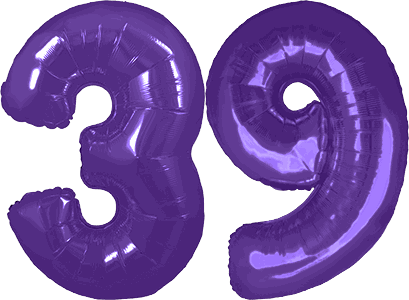 34″ Giant Purple No. 39 Balloon