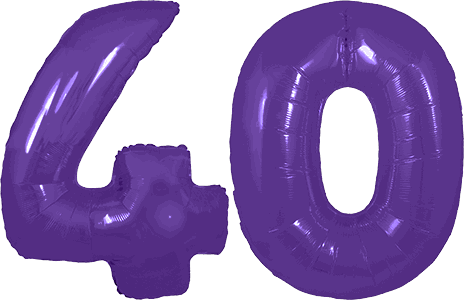 34″ Giant Purple No. 40 Balloon
