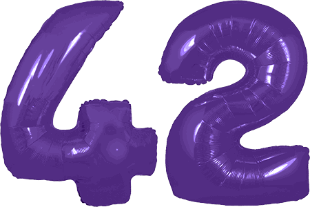 34″ Giant Purple No. 42 Balloon